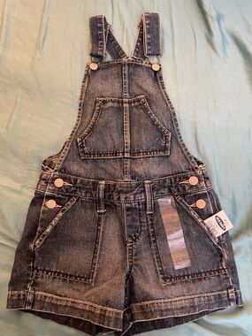 Old Navy Dark Blue Denim Short Overalls for Kids